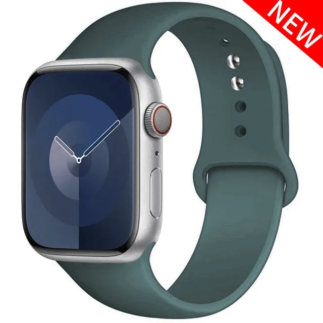 Original Silicone Strap For Apple Watch Band 44mm 38-40 42-46 41-45 46MM 49 mm Bracelet iwatch Serie 10 9 7 4 5 6 8 SE Ultra 2 3