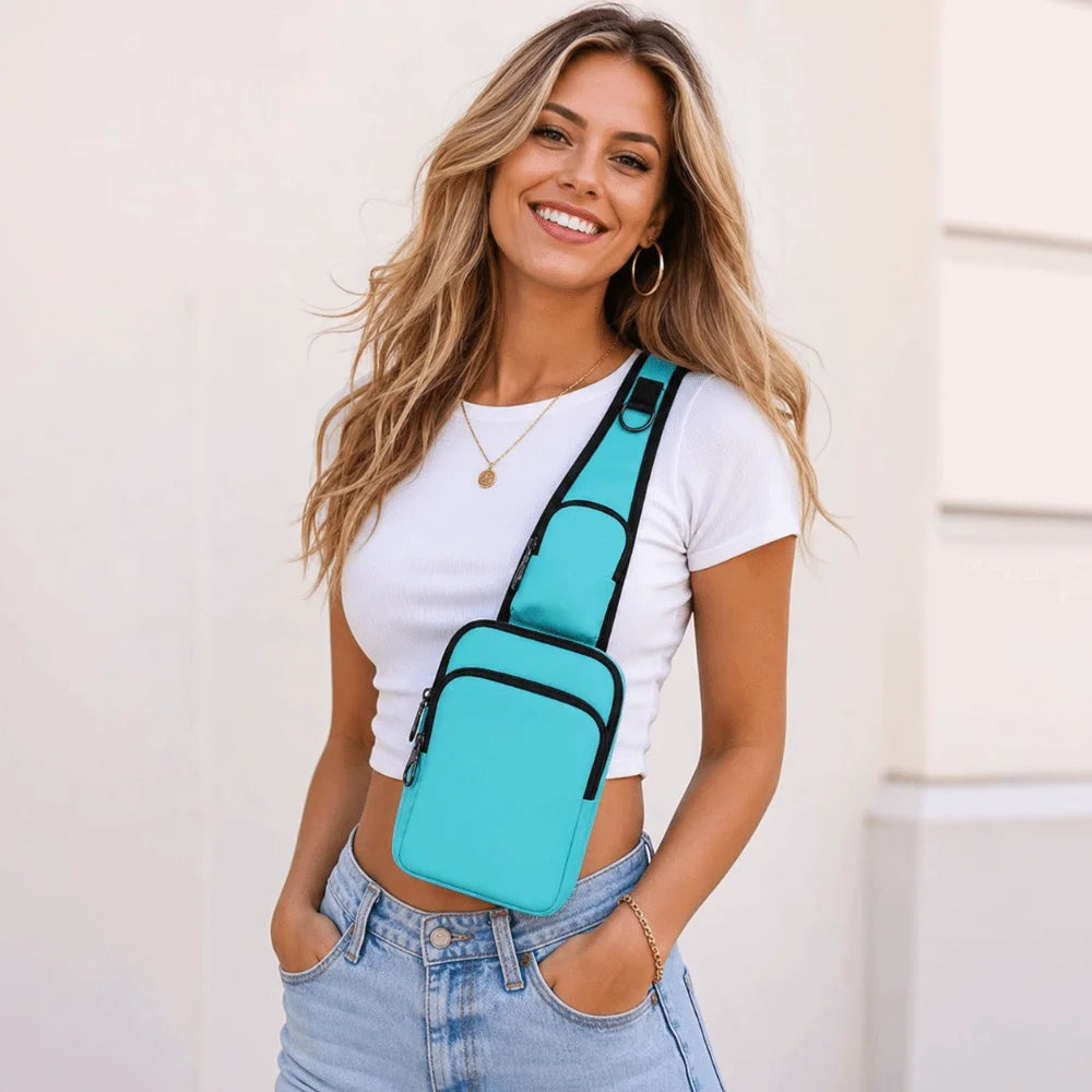 Fashion RFID Blocking Chest Bag Waterproof Anti-Theft Anti-Theft Sling Bag Lightweight Simple Messenger Bag Travel