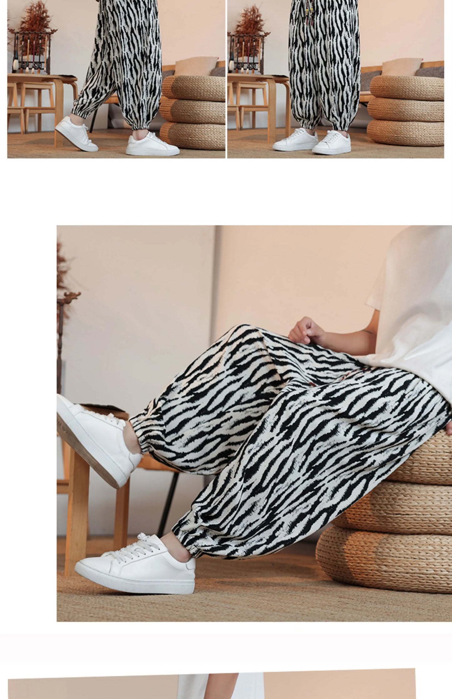 Summer Men Wide-leg Pants Male Retro Harem Pants Mens Hiphop Streetwear Harajuku Style Casual Pants Women Jogging Trousers