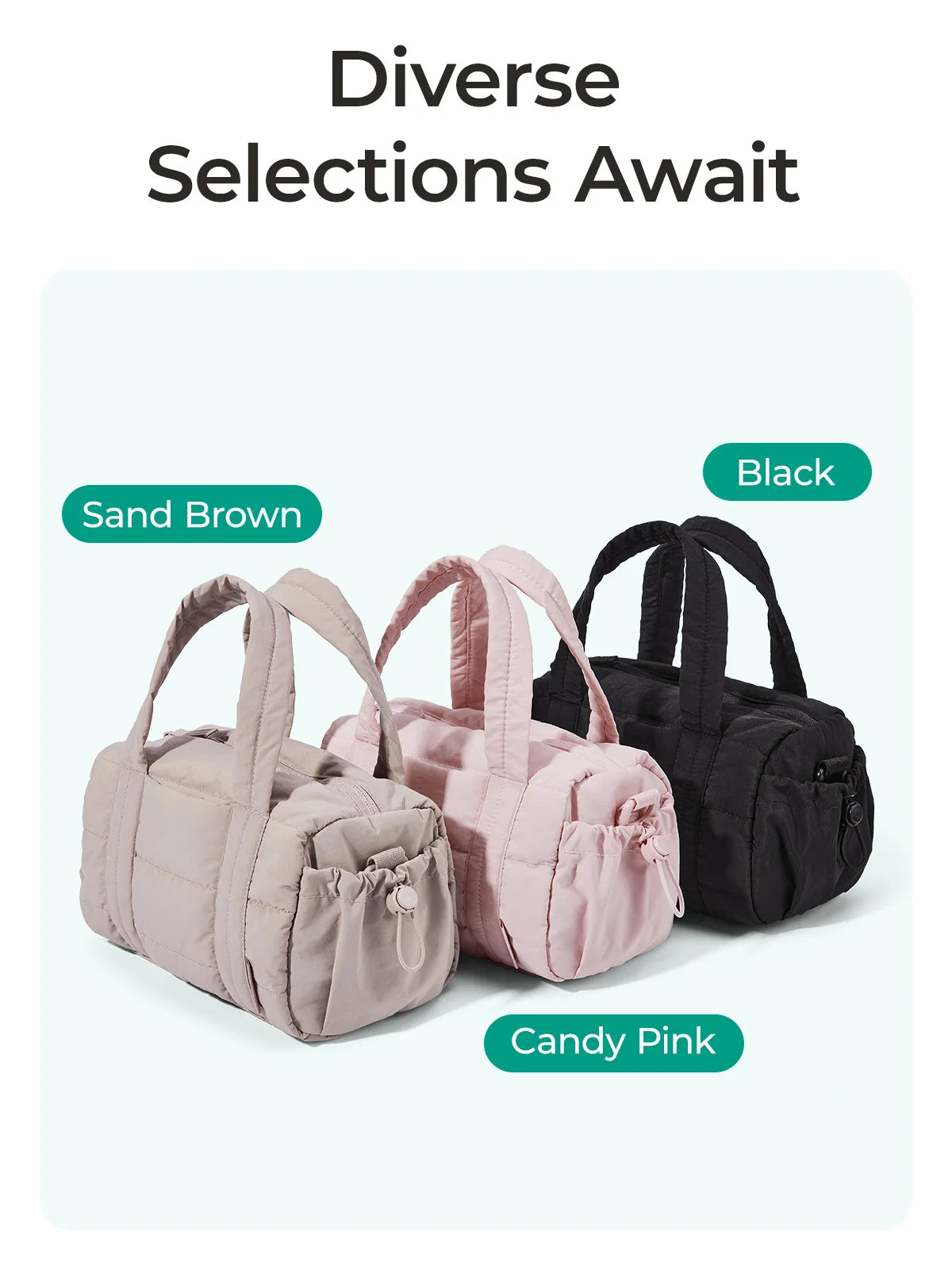 BAGSMART Travel Gym Bag for Women Yoga Mat Duffle Bag with Wet & Dry Pocket Quilted Sports Bag for Weekend Swimming