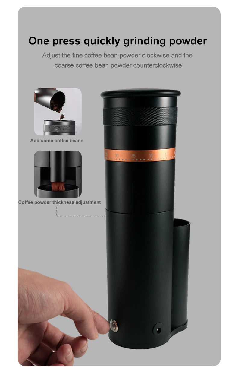 Electric Coffee Grinder 48MM Espresso Cone burr Stepless Fineness Adjustment Cold Brew Bean Grinder Black Sliver Gray