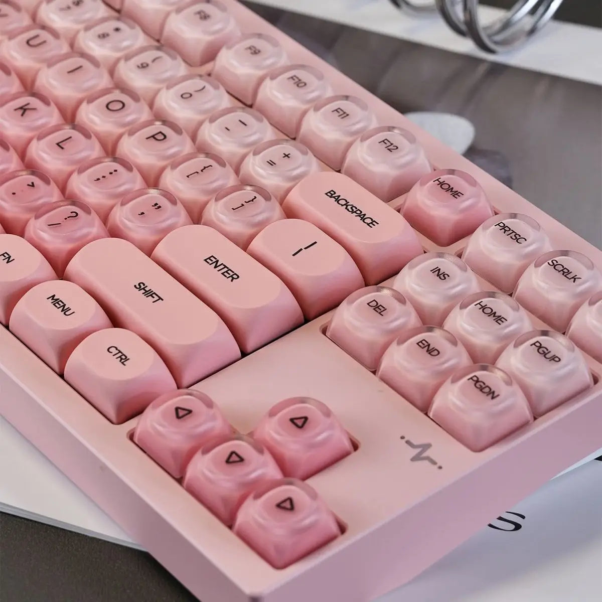 130 Keys Pink Liquid Foundation Keycap HOA Profile PBT Double Shot Keycap For Mx Switch Mechanical Keyboard ISO Enter Key Caps