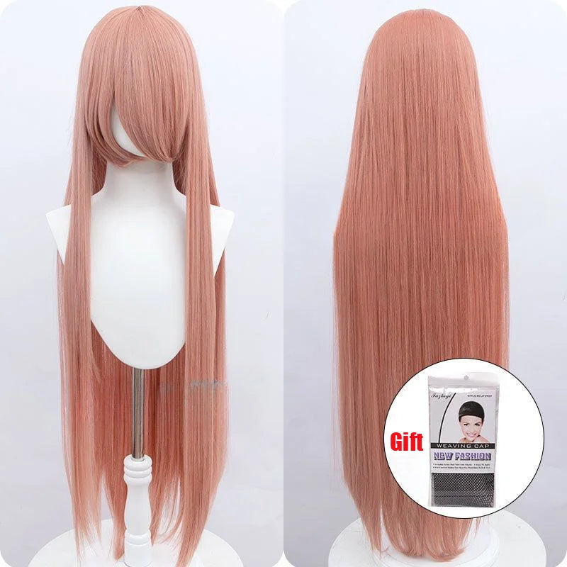 Snoya 100cm synthetic long straight cosplay wig with bangs Heat Resistant hair Anime pink blonde red purple women wig