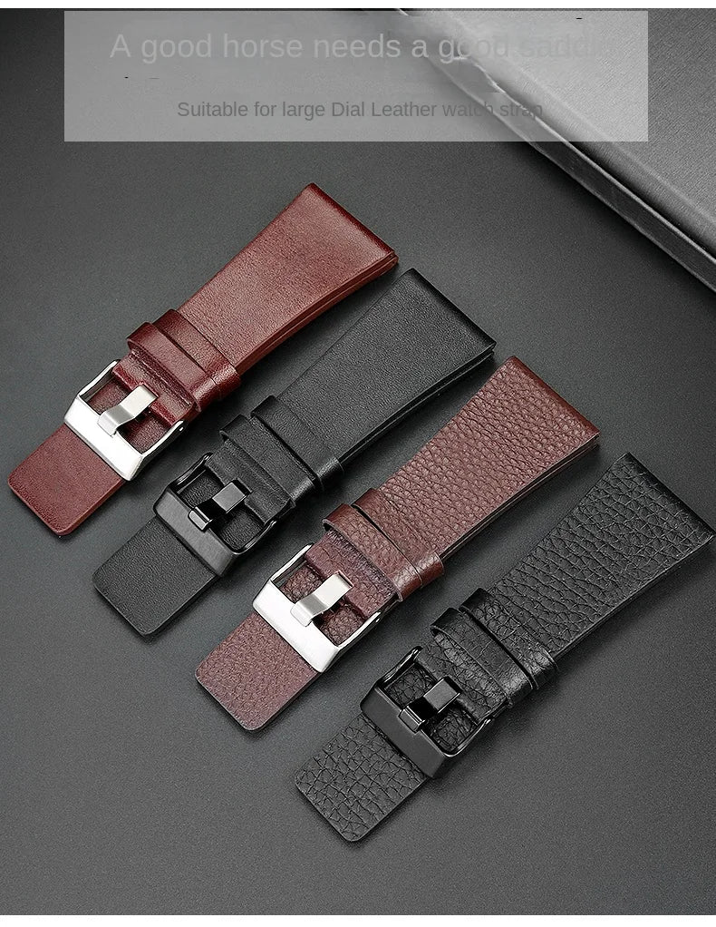 22/24/26/28/30/32mm For diesel Genuine Leather Strap Bracelet DZ7311 DZ7332 DZ7314 DZ1405 DZ4323 Watch Band Man's Black Brown