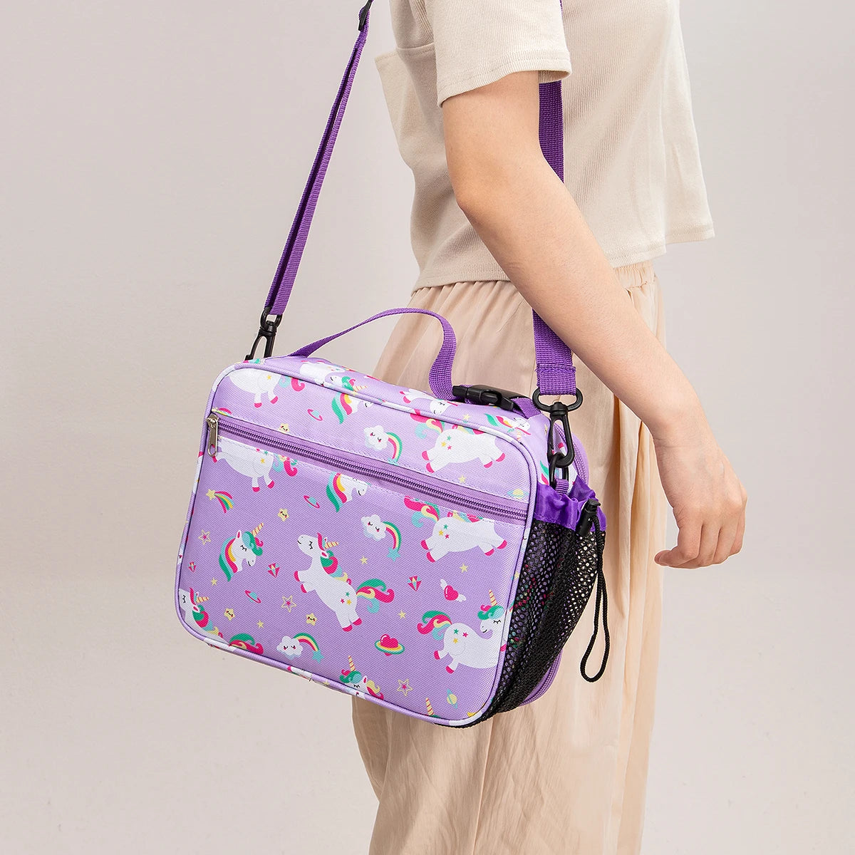 Cartoon Insulated Lunch Bag for Student Portable Food Thermal Box Waterproof Office Lunchbox With Shoulder Strap Insulated Case