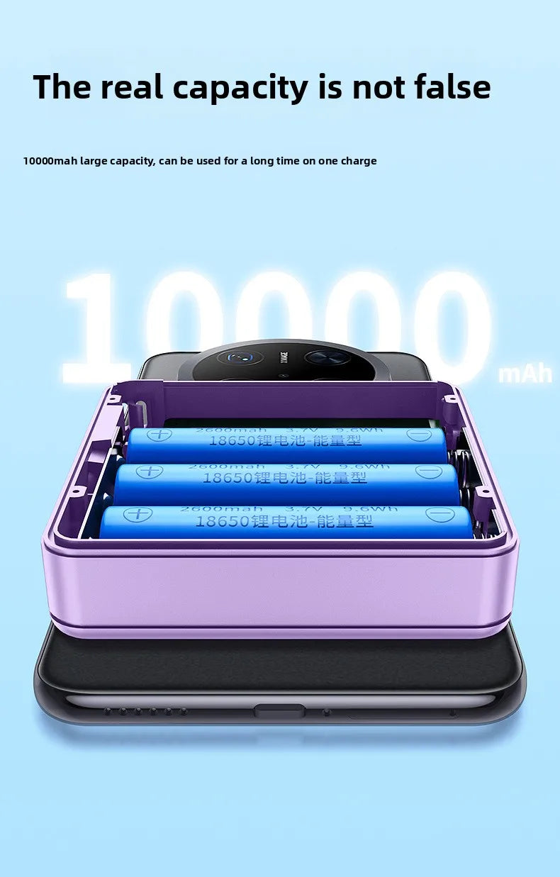 10W PD 22.5W Fast Charge Power Bank Case 3x18650 Solderless DIY Battery Box USB Type C PD3.0 QC4.0 Shell With Charging Cable