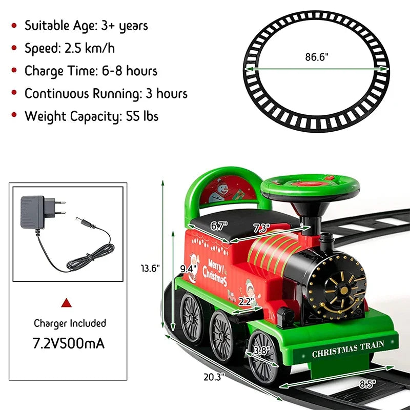 Christmas Retro Train Kids Riding Rail Car Toy with Lights Sounds Electric Track Train Model Children's Toy Xmas New Year Gifts