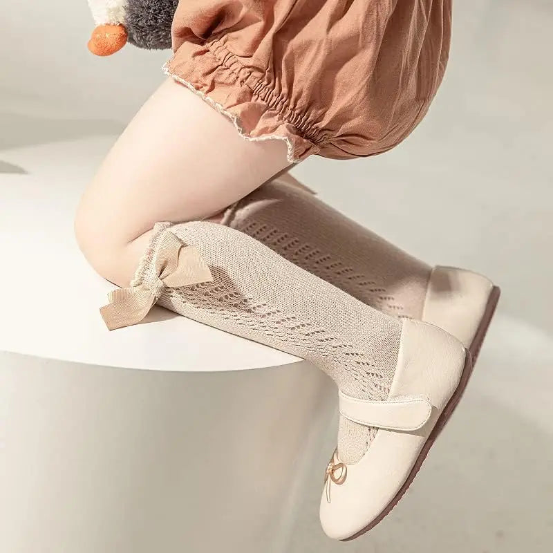 Sweet Baby Girl Knee-High Socks Toddlers Bow Stockings Newborn Infant Non-Slip Sock