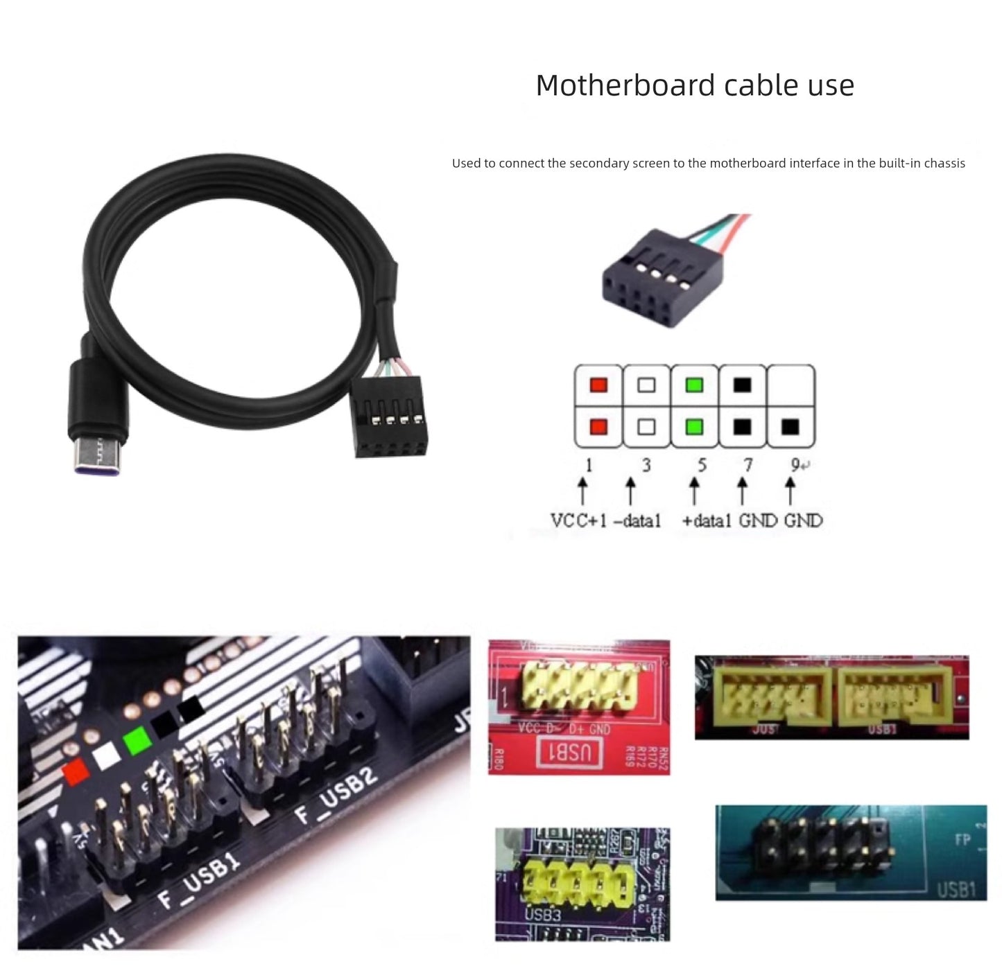 3.5-Inch Computer Sub-Screen IPs Full View USB-C Chassis Sub-Screen Computer Status Monitoring Installation-Free Aida64