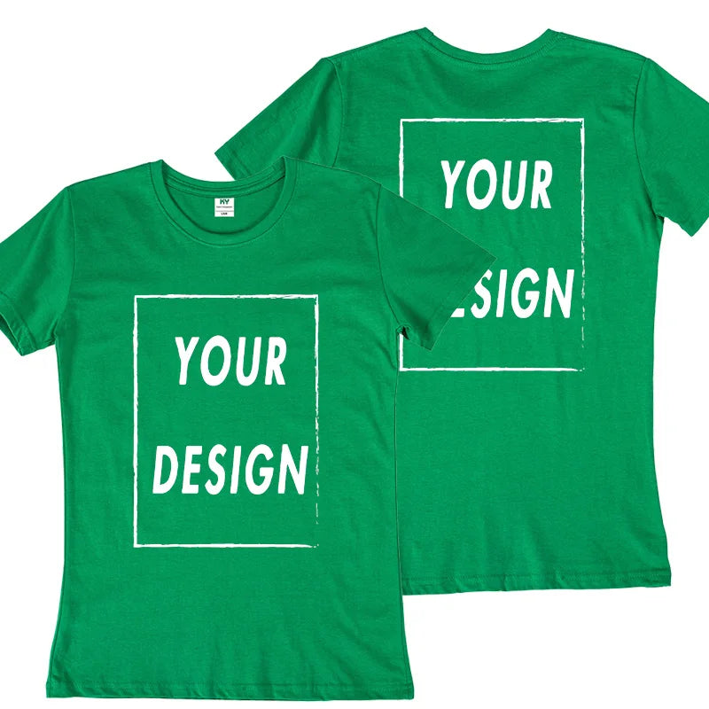 Men's customized T-shirt with their own logo, text, and photos printed on the front and back, customized high-end gifts, Europea