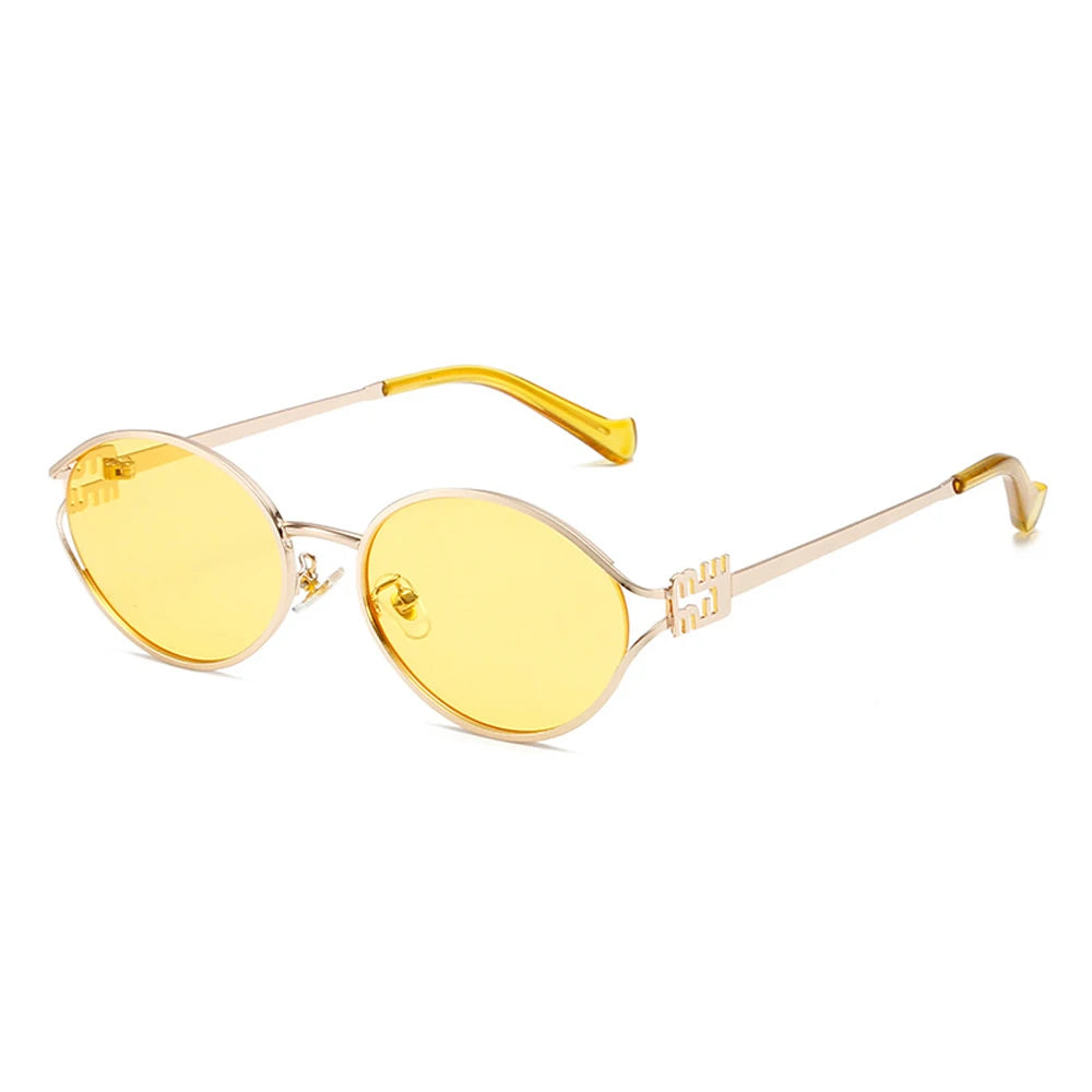 Fashion Oval Sunglasses Women Men Luxury Designer Metal Frames Sun Glasses Female Gradient Shades Eyewear UV400 De Sol Oculos