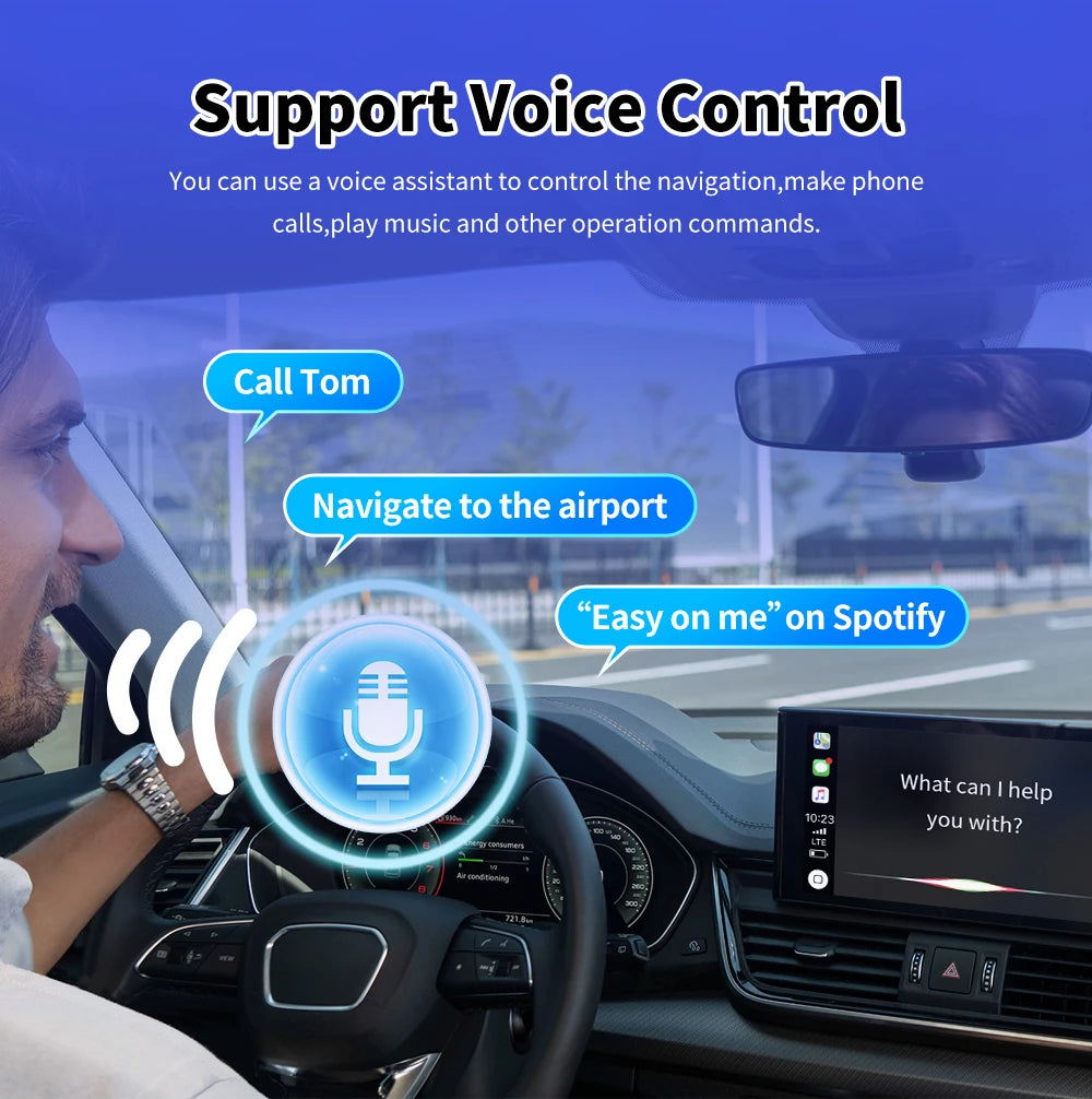 2025 New Wired to Wireless CarPlay 2 in1 Mini Adapter Android Auto Smart Box Plug and Play Auto Connection OTA Update Universal