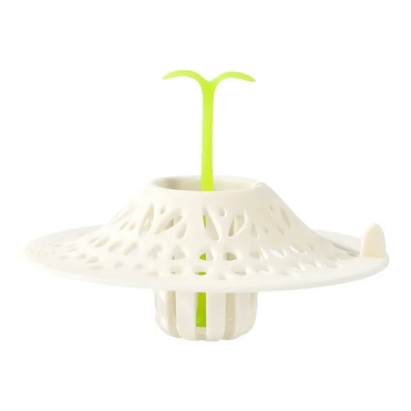 Embedded Floor Drain with Sprout Design Hair Filter Anti Clog Shower Drain Cover Sink Strainer Bathroom Hair Catcher