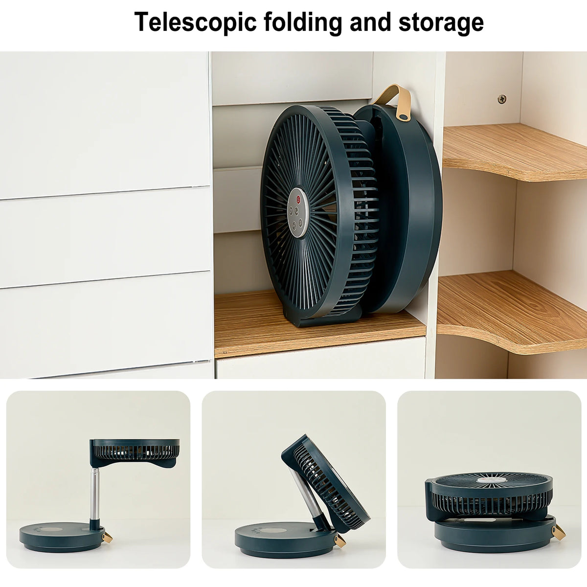 10 Inch Portable Standing Fan with Remote Controller Foldable Desk Fan Rechargeable Powered Pedestal Fan for Camping Desktop Fan