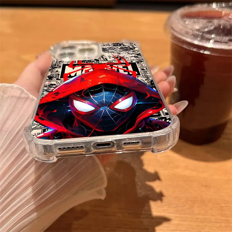 Clear Case For iPhone 17 16 15 14 13 12 11 Pro Max 16e 17e Air 13 15 Plus XS X 7 8 Shockproof Phone Cover Marvel Spider Man Gwen