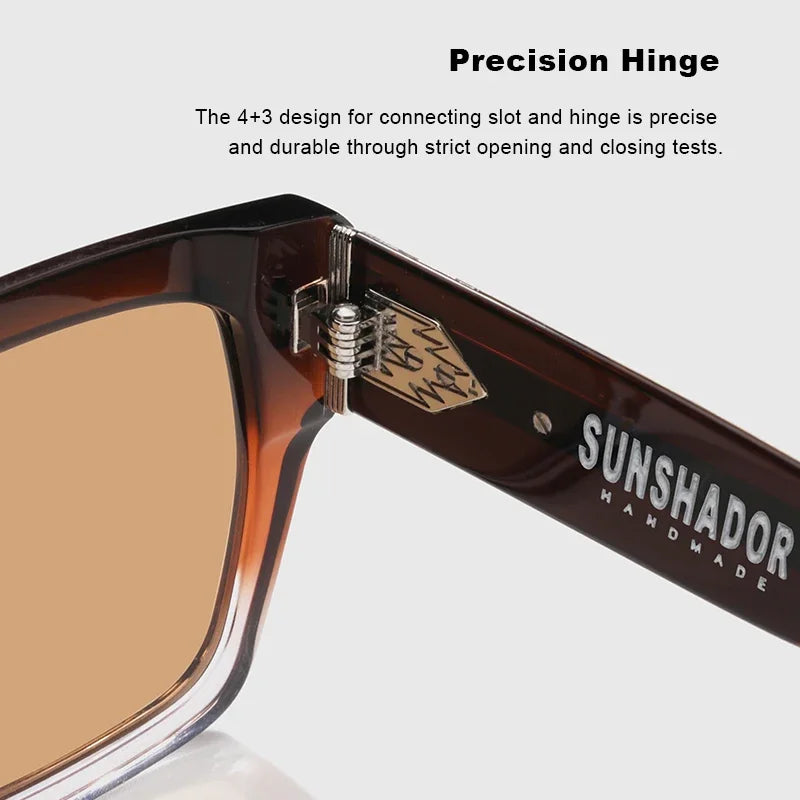 Pure Handmade Top Quality Fashion Square Acetate Luxury Sunglasses Men Women Personalized Designer Outdoor UV400  Sunglasses