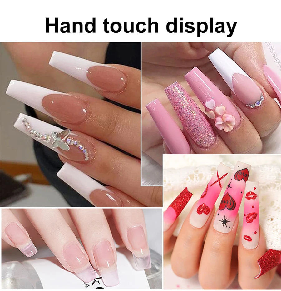 Nail Acrylic Powder Kit Professional Nail Art DIY Extended Mold Acrylic Gel Set Nail Glitter Powder 3D Nail Tips Carving Tools