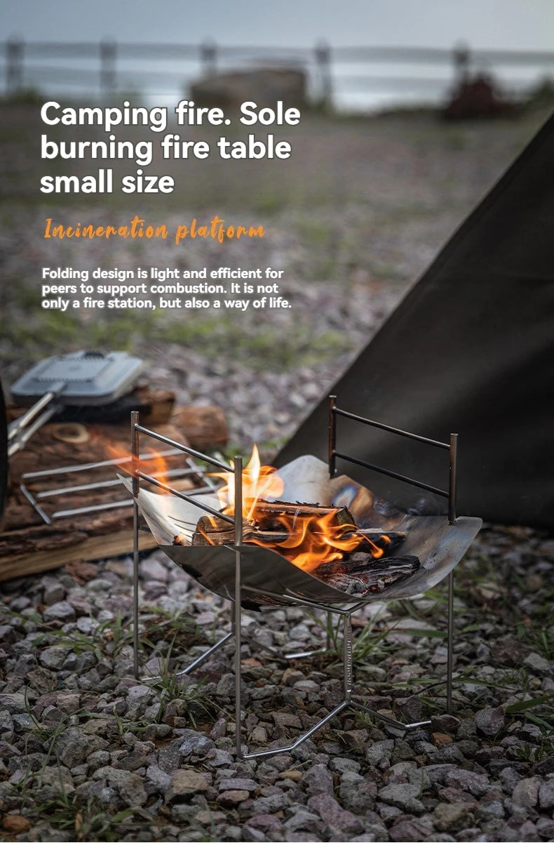 CAMPINGMOON SOLO-A4 Stainless Steel Portable Folding BBQ Grill Outdoor Garden Camping Portable Foldable Cooking Grill