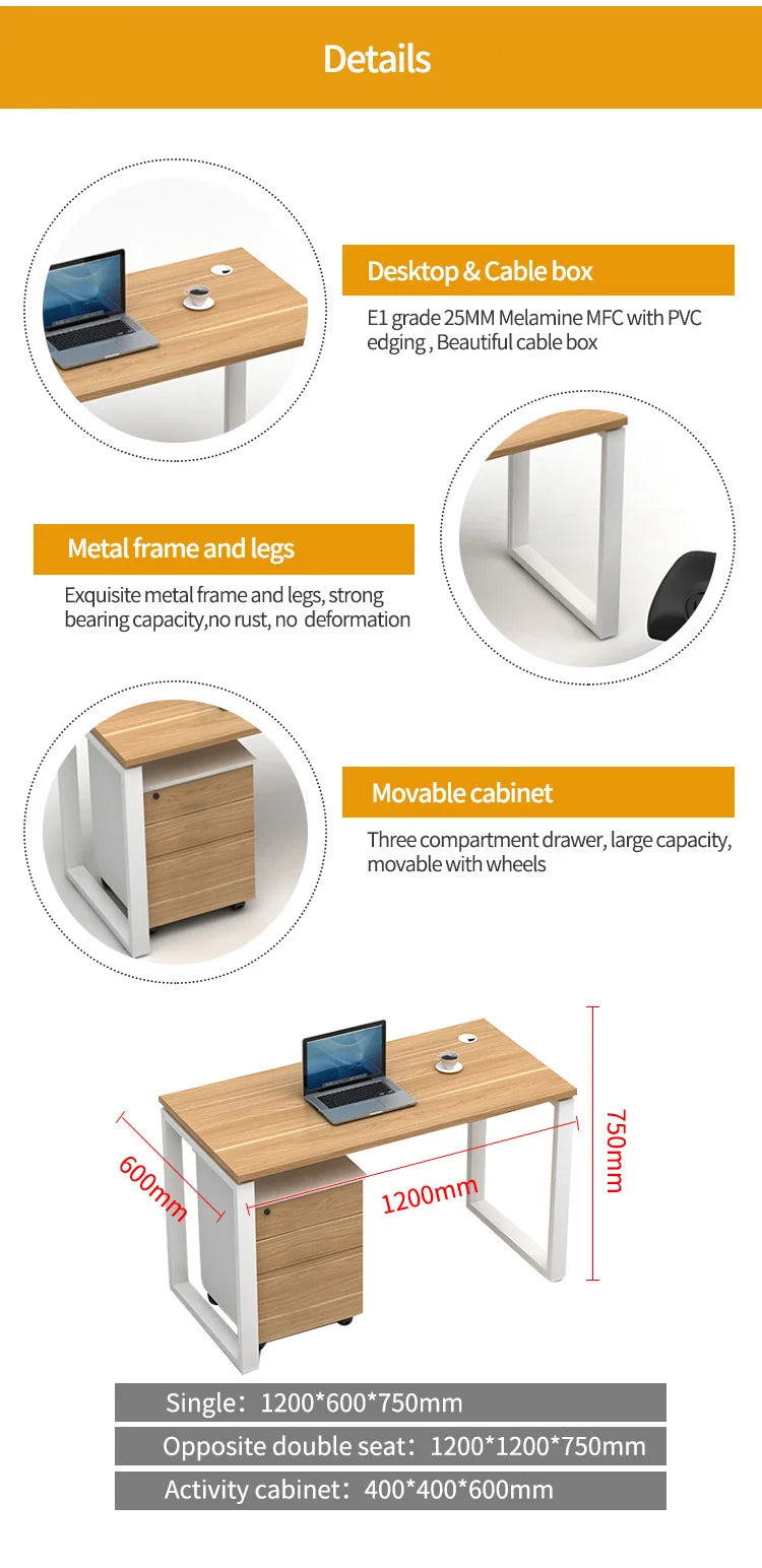 Modern Single Computer Desk PC Laptop Table Workstation Gaming Table for Office / Home