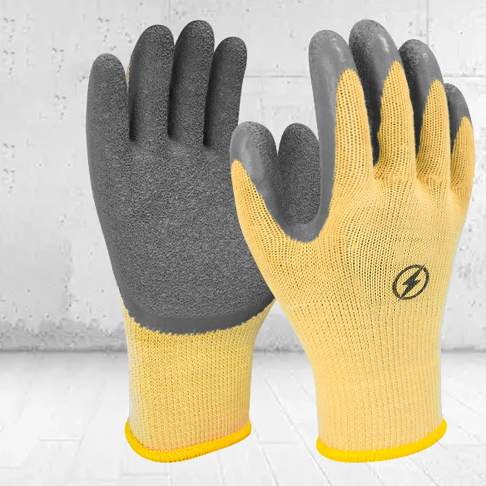 Blue Electrical Safety Gloves Insulated Natural Rubber Withstand 400V For Industrial And Electrician Use