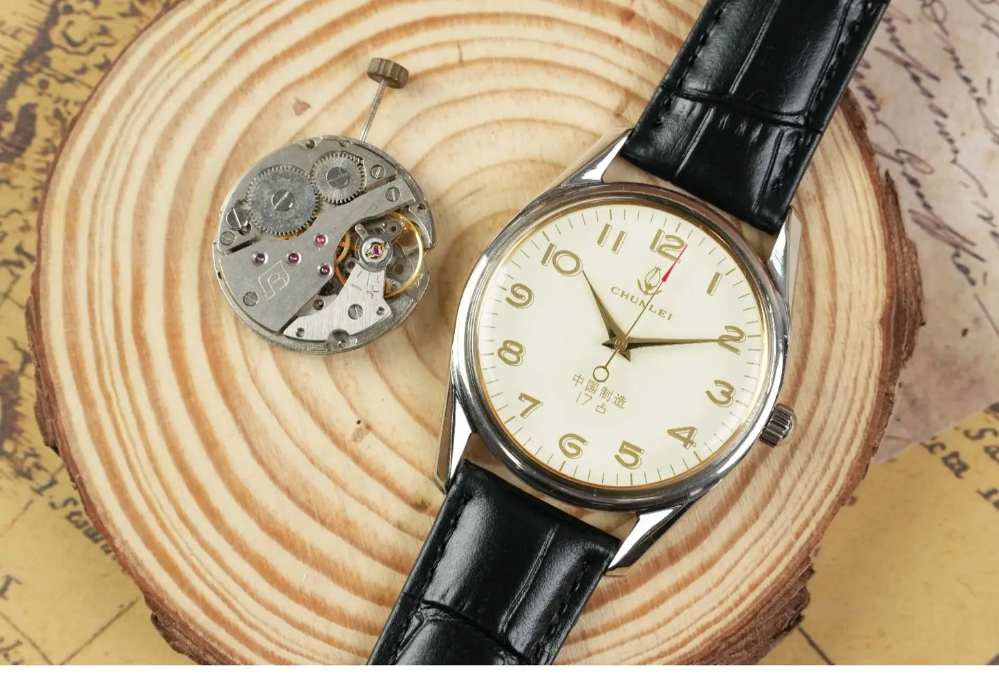 Old Shanghai Diamond Brand Genuine Mechanical Watch Men's Manual Winding Watch Inventory Dad Gift Retro Old Watch