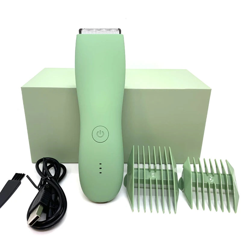 Body Hair Trimmer Shaver for Men Ball Trimmer for Groin Pubic Replaceable Ceramic Blade Groomer Electric Razor Waterproof Clippe