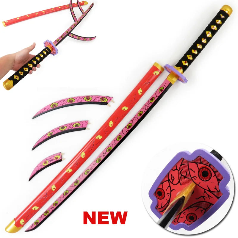 Anime Katana 104cm/41in Tanjiro Zenitsu Kyoujurou Samurai Swords Original Texture  Anime Katana  Cosplay Bamboo Wooden Toy Sword