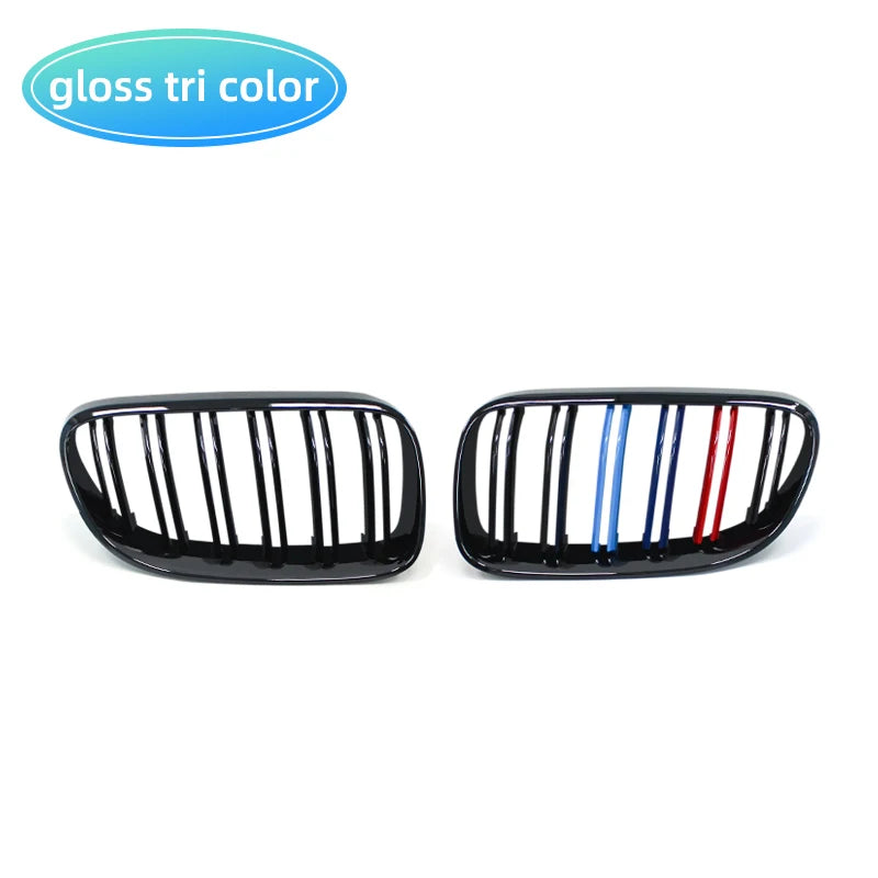 For BMW 3-Series E92 E93 M3 Coupe LCI 2010-2013 2Pcs Car Style Black Front Kidney Double Slat Grill Grille