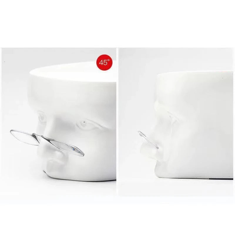 Nose Clip-on Reading Glasses Folding Legless Ultralight Keychain Glasses Men Women Mini Portable Presbyopic Glasses +1.0 To +3.0