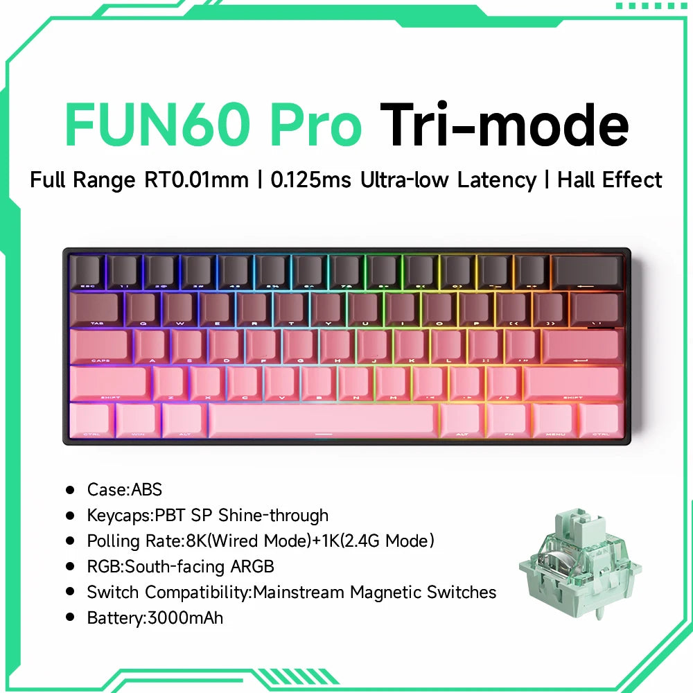 Akko MonsGeek FUN68 FUN60 PRO&MAX  HE Magnetic Keyboard 60% 65%Gaming Keyboards Rapid Trigger 8K Custom Keyboard Gamer Esports