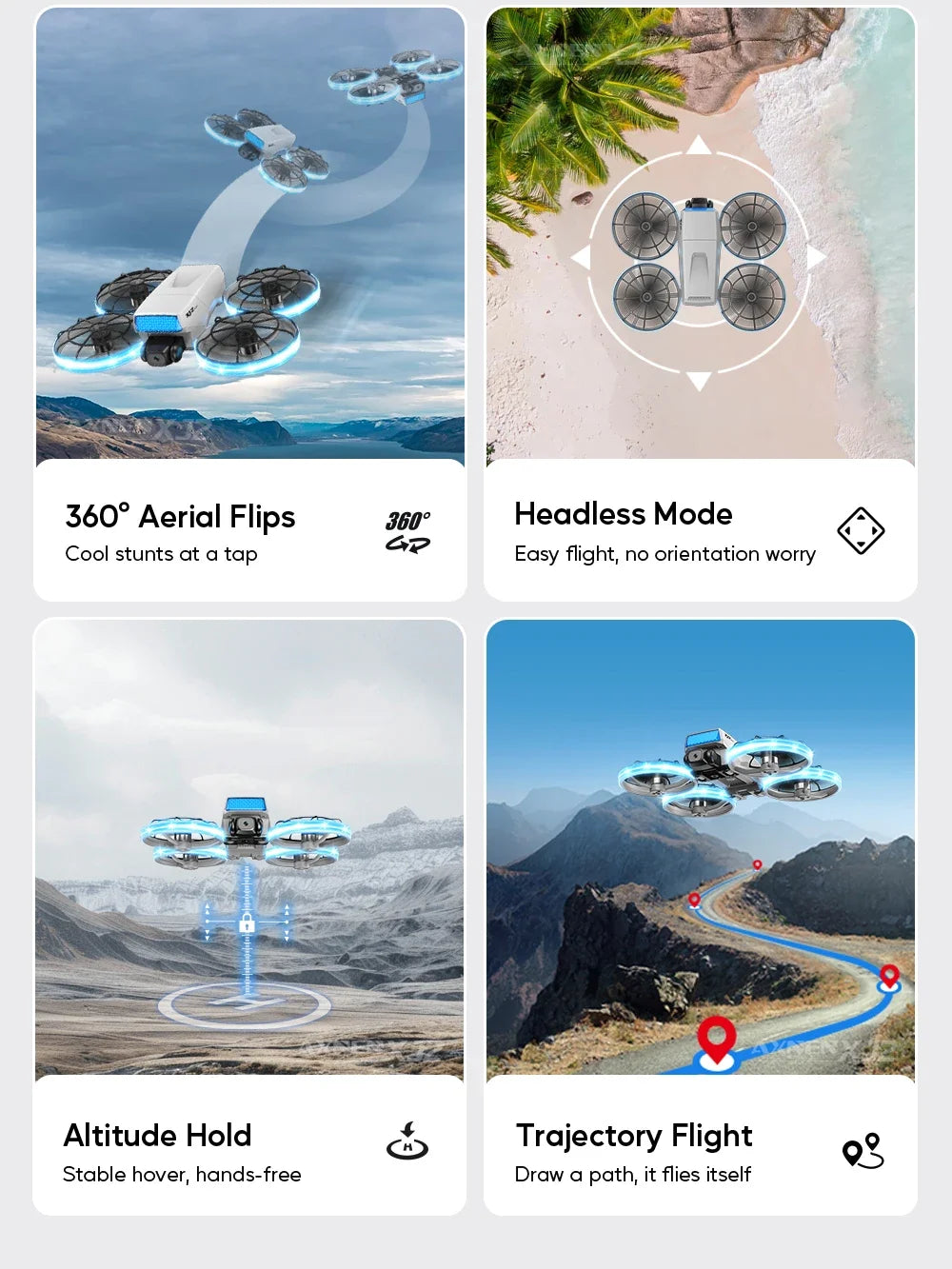 XJ2 Mini Drone 8K HD Camera, Foldable Brushless RC Quadcopter, Remote Control Toy for Kids Teens Beginners Gift Drone