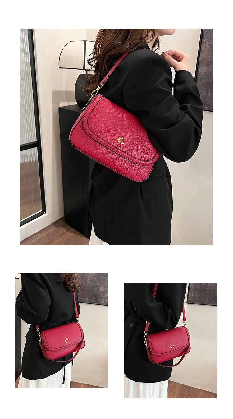 Elegant Women Luxury Leather Designer Fashion Shoulder Bag High End Tote Handbag For Fashionable Urban Daily Use