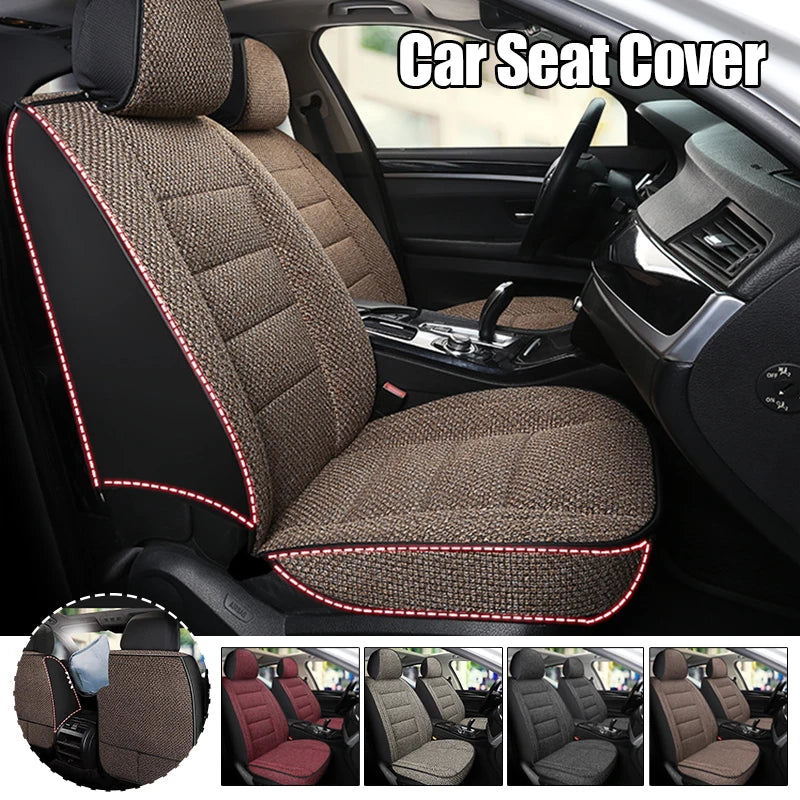 New Universal Car Seat Cover Linen Breathable Anti Slip All Inclusive Car Front Seat Cushion Men's Auto Interior Accessories2025