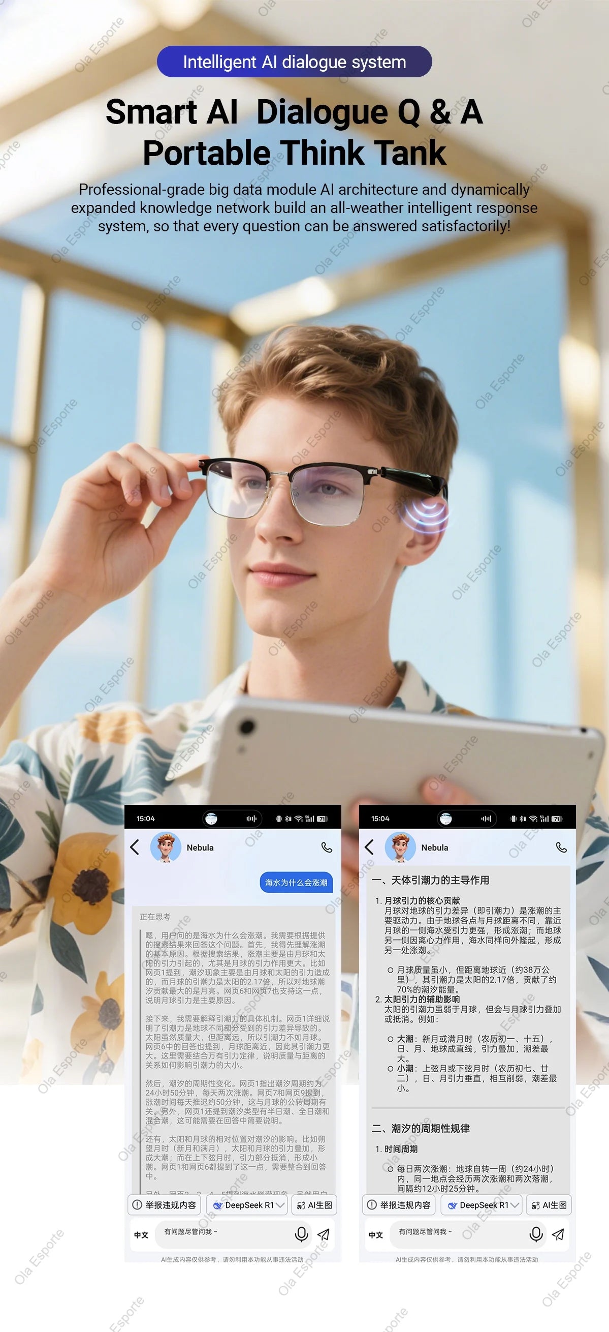 Smart Glasses AI Intelligent Translation Bluetooth Glasses Real-time Simultaneous Interpretation Headset Anti Blue Light 2025