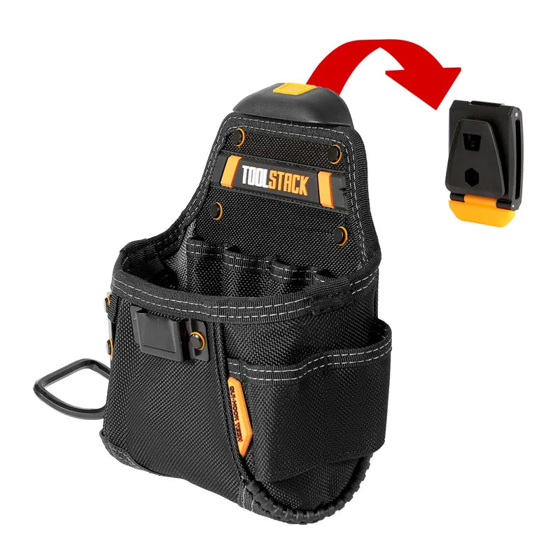 TOOLSTACK Mini Utility Toolkit Hammer & Screwdriver Waist Pouch Quick-Hook Service Kit Quality Hardwear Carpenter Work Tools Bag