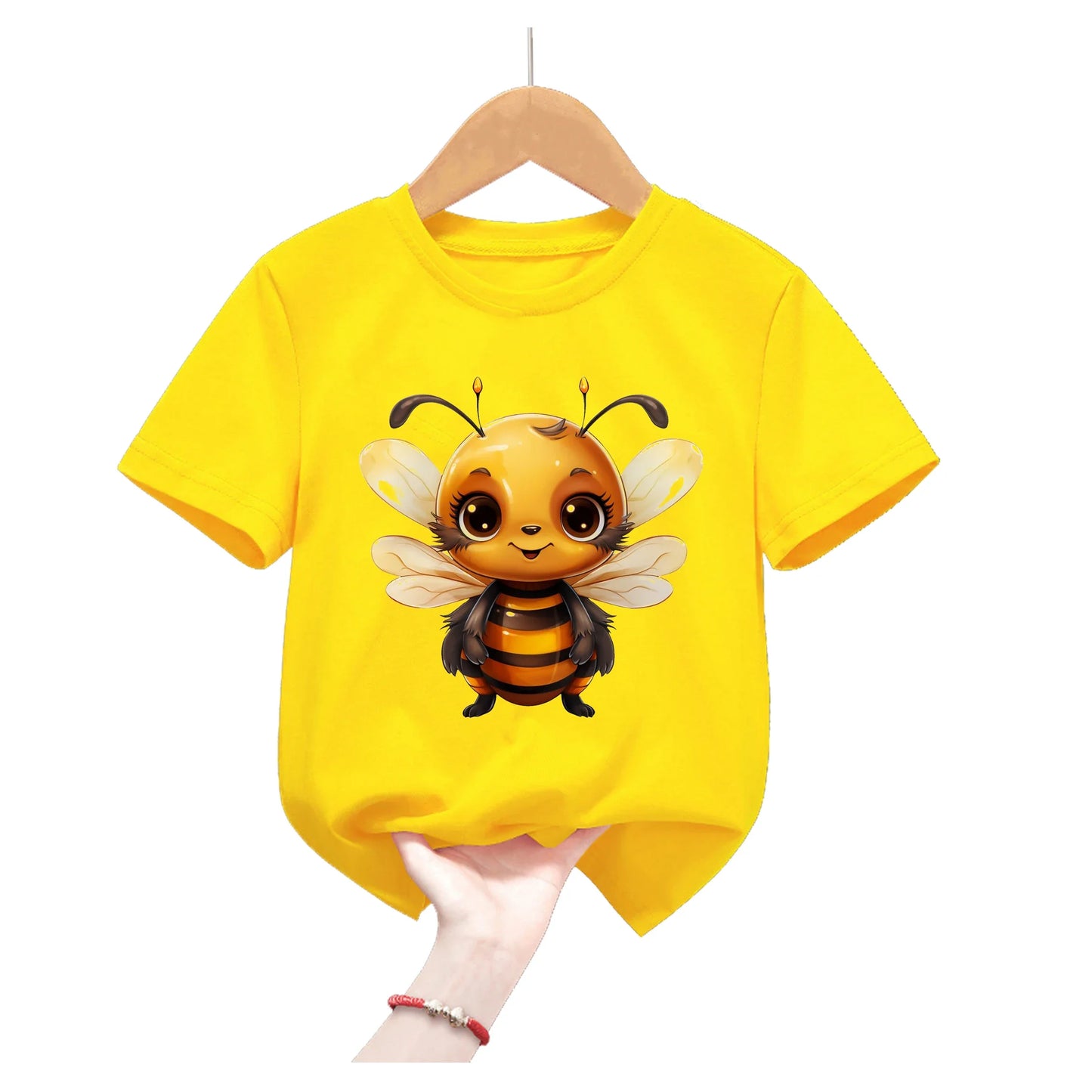 Lion King Animal Print Yellow T Shirt For Girls/Boys Summer Short Sleeve Tshirt Koala/Duck/Bee/Bunny/Dolphin Kids Clothes