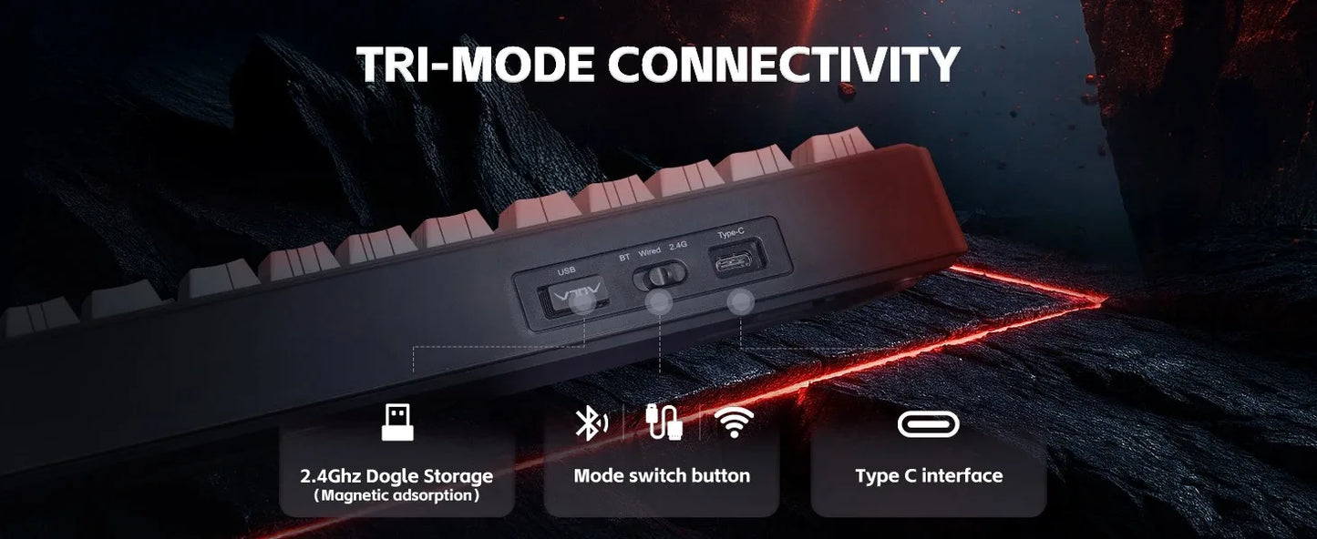 Aula F75 MAX Wireless Gaming Keyboard With Smart Digital Screen and Knob 75% Hot Swappable 3Mode RGB Backlit Mechanical Keyboard