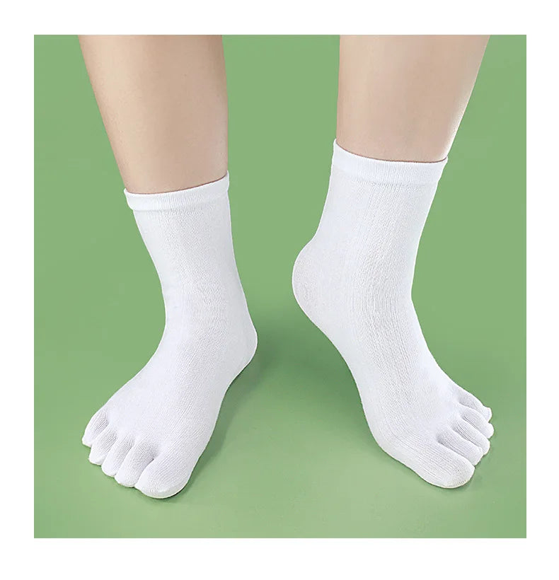Toe Socks Men cotton Five Fingers Socks Breathable Short Ankle Crew Socks Sports Running Solid Color Black White Grey Male Sox