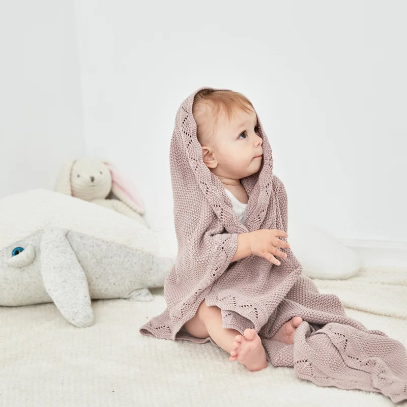 Knitted Baby Blankets Newborn Swaddle Wrap Throw Blanket Nordic Cotton Soft Baby Stroller Crib Blanket Nursery Bedding Quilt