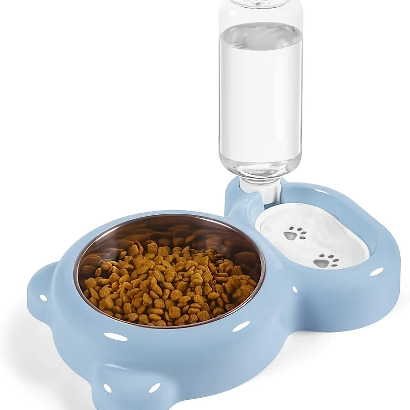 Keep Your Pet Hydrated and Well-Fed with This 2-in-1 Food and Water Bowl Set and Automatic Water Bottle!