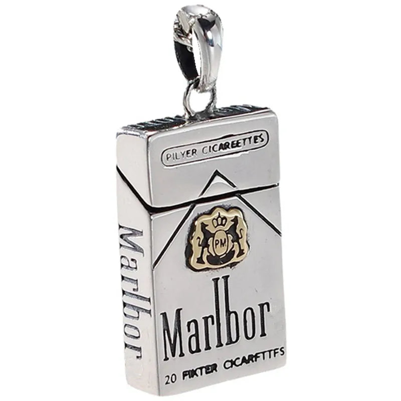 Necklace Pendant Pure 925 Sterling Silver Creative Cigarette Box Model Luxury Fine Jewellery Women Men 2025 St Valentine Day P41