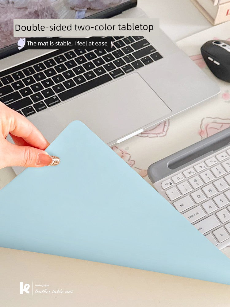 Butterfly Cut out Oversized Mouse Pad Leather Office Desk Mat for Girls Classy Computer Keyboard Accessory