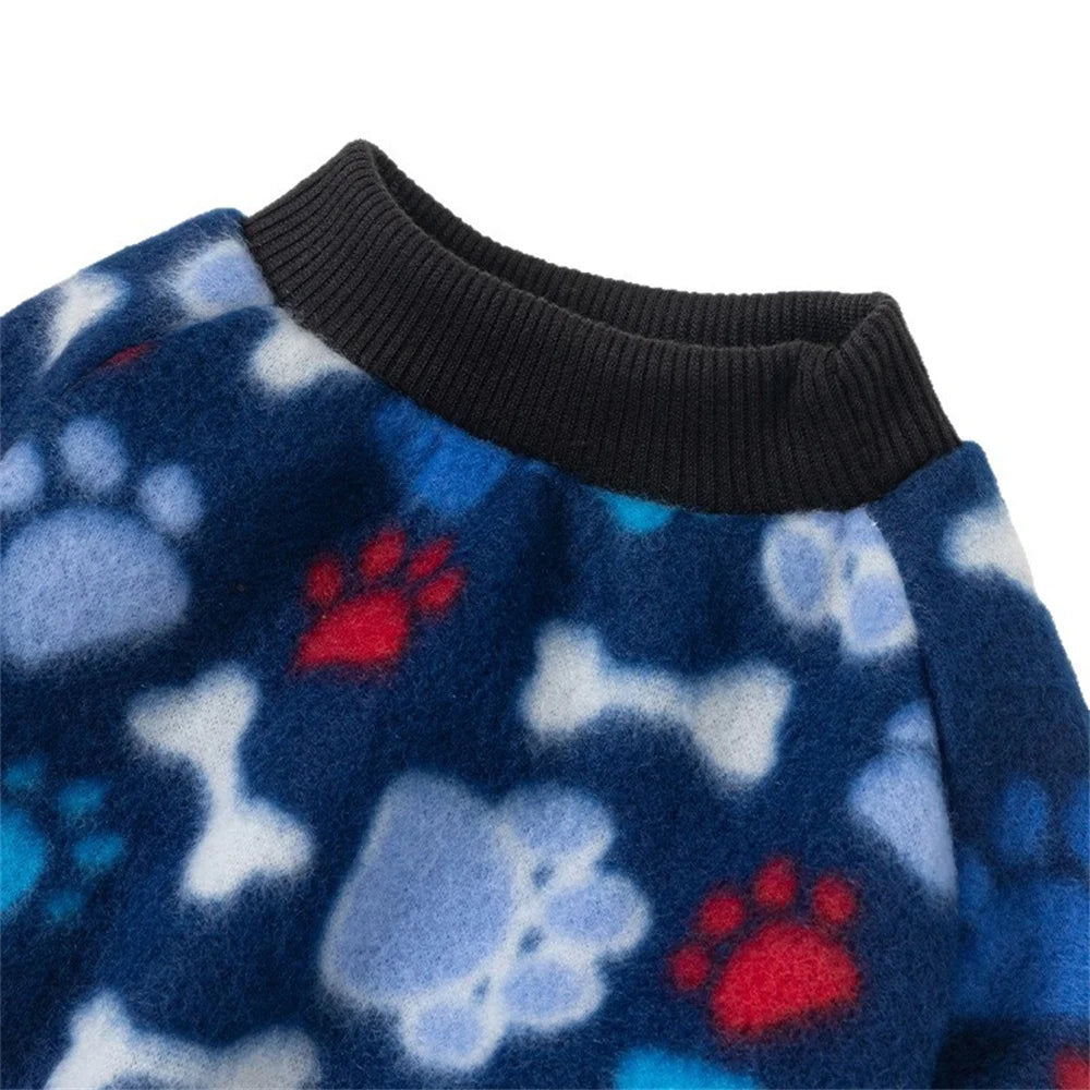 Warm Fleece Pet Pullover Sweater for Cats And Small Dogs Autumn Winter Cat Puppy Clothes Cute Printed Kitten Costume Outfits