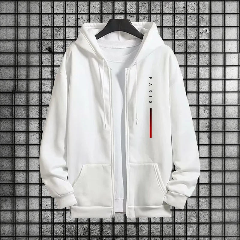 2025 New Zipper Hoodies Sweatpants Streetwear Tracksuit Autumn Winter Sporty Outfits Paris Fashion Print Mens Casual 2 Piece Set