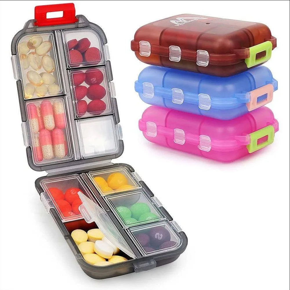 Travel Pill Organizer Moisture Proof Pills Box for Pocket Purse Daily Pill Case Portable Medicine Vitamin Holder Container