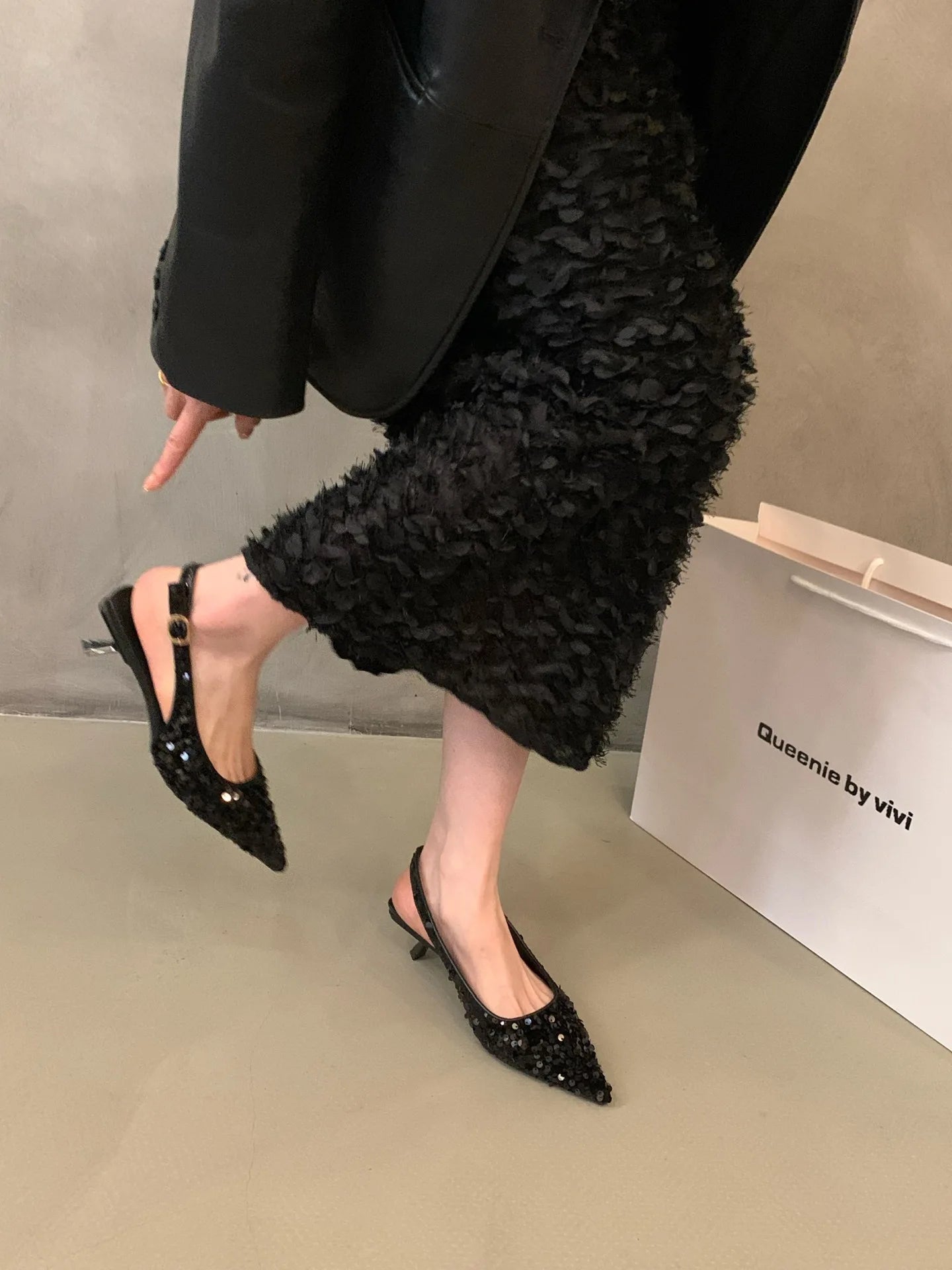 New Pointed Stiletto High Heels Shoes Sexy silver sequins Shallow Mouth Single Shoes Women's Work Dress Shoes High Heel Pumps