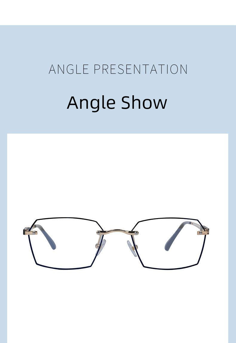 Frameless Business Color-Changing Reading Glasses Men Middle-Aged and Elderly HD Anti-Blue Ray Radiation Indoor and Outdoor Dual-Use Presbyopic Glasses