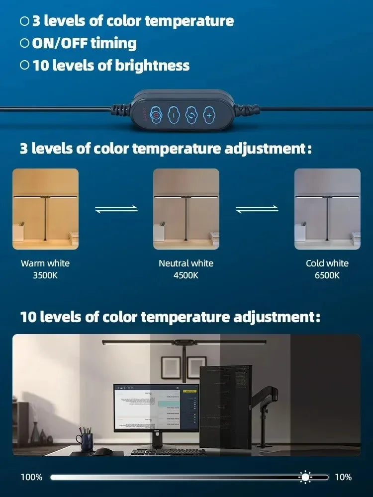 Double Single Head Led Clip Desk Lamp Dimmable Computer Table Lamps Monitor Light Architect Table Lamp for Office Reading Lights