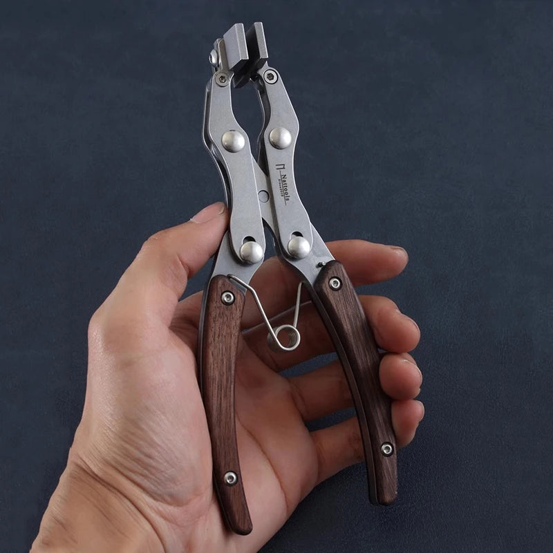 Nattools Handmade DIY Artisan Leather Craft Tools Leather Flat Pliers Stainless Steel Professional Double Pliers