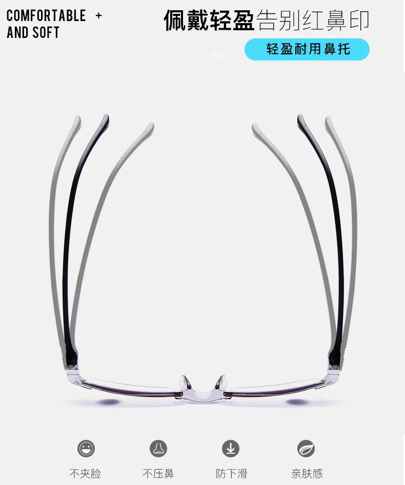 New frameless edge cutting blue light presbyopia glasses with intelligent zoom high-definition presbyopia glasses for